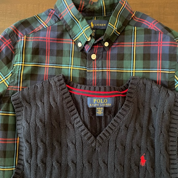 Ralph Lauren Polo sweater and button shirt - Picture 3 of 3